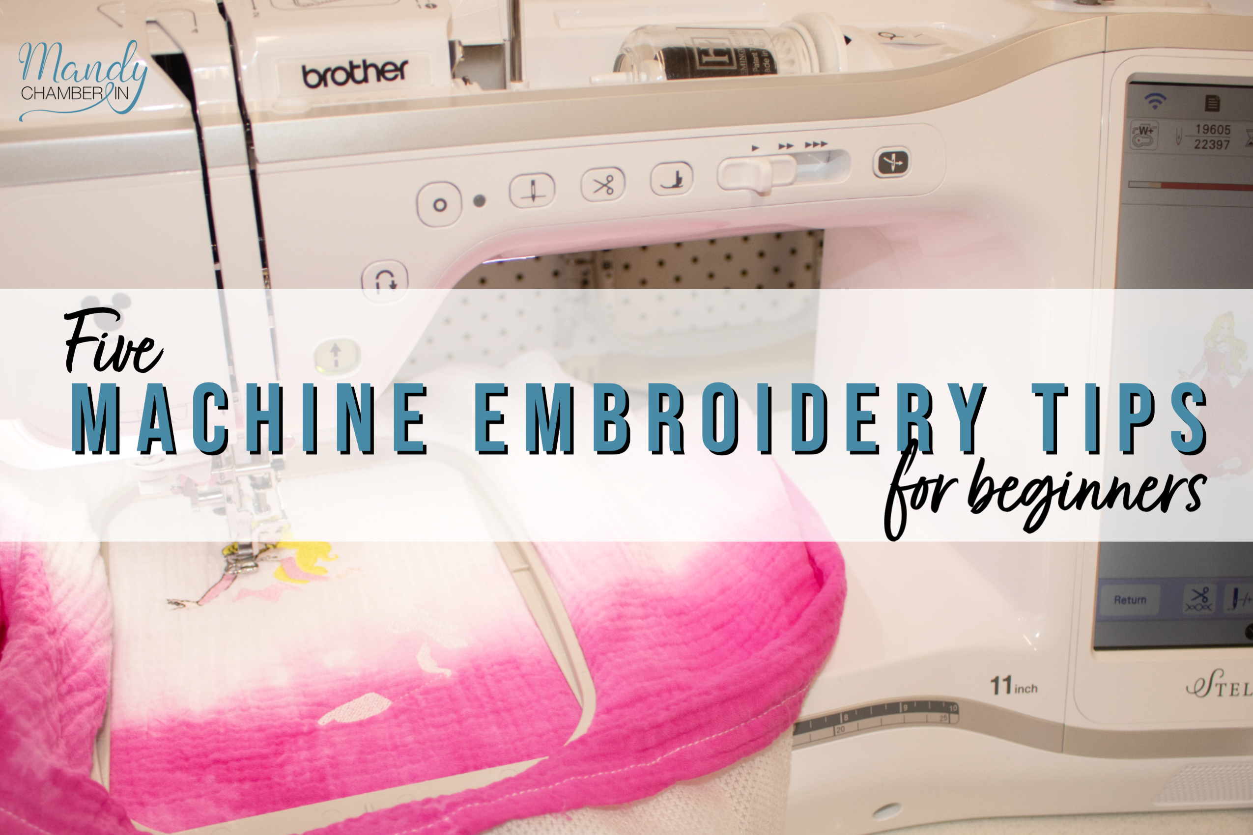 Stellaire Embroidery Machine stitching a Disney Princess design